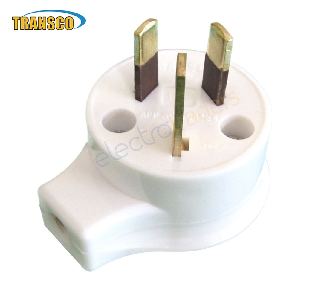 Transco Three Pin Extension Plug Top Side Entry 250 Volt 10 Amp