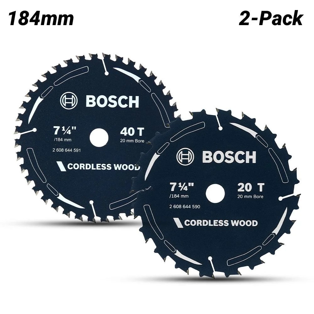 Bosch 184mm 20T & 40T Wood Cutting Circular Saw Blade