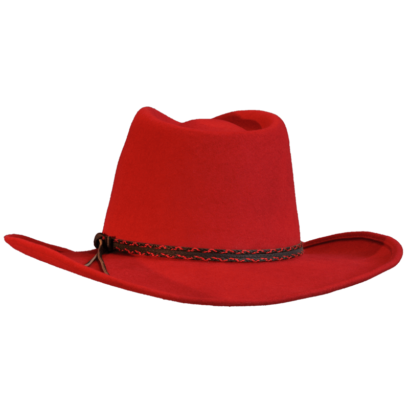 Red Wool Felt Cowboy Hat Races Hats, Wedding Hat, Womens Fascinators