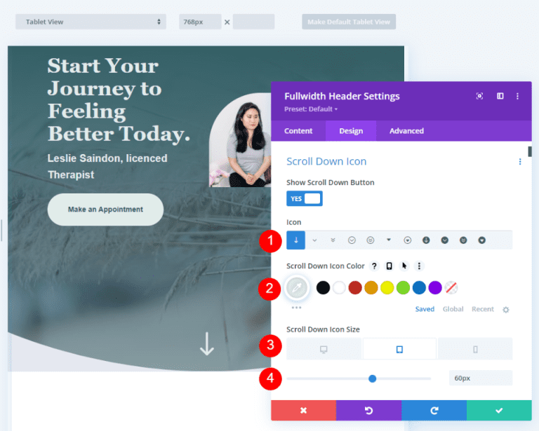 How to Include a Scroll Down Button in Your Divi Fullwidth Header Module