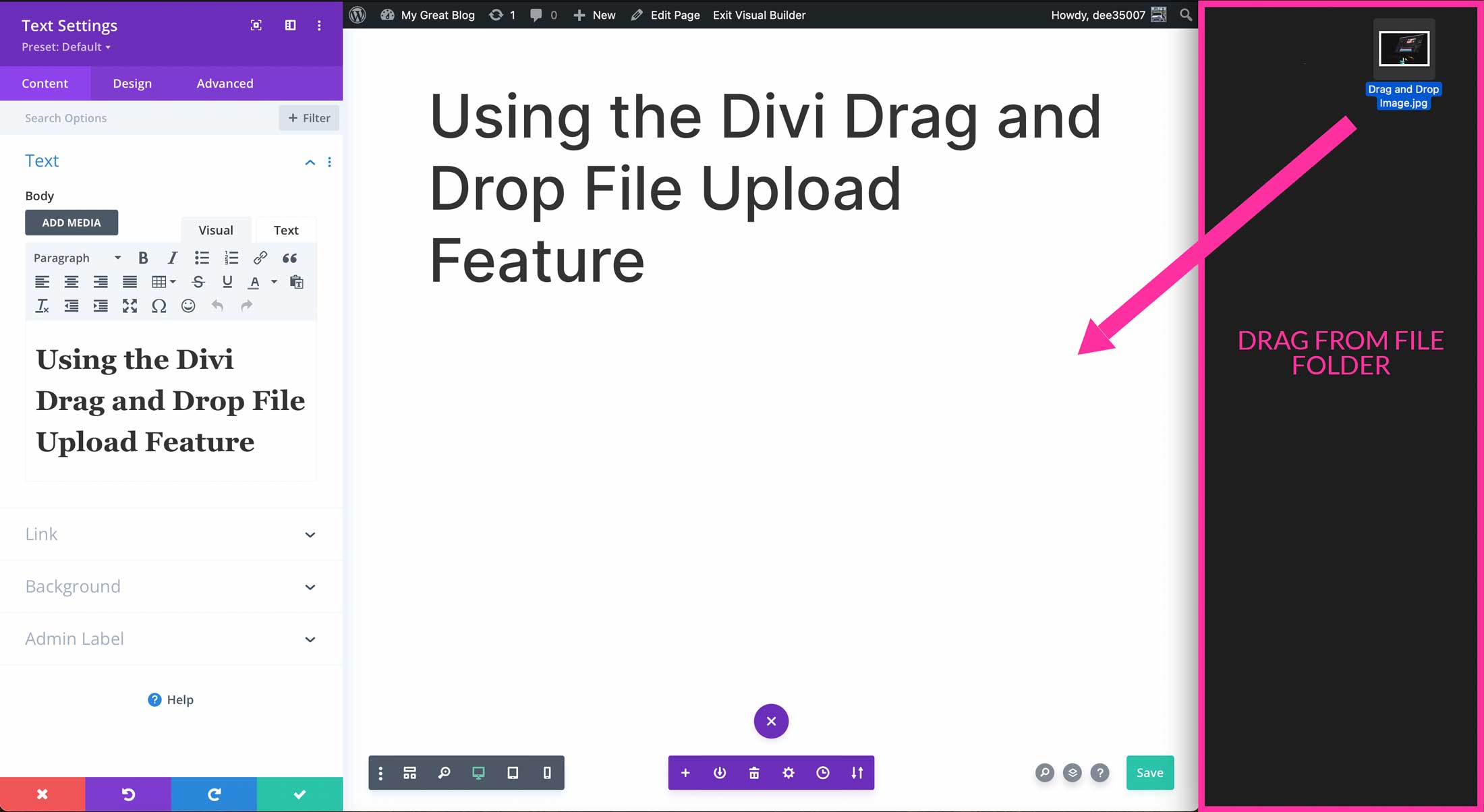Using the Divi Drag and Drop File Upload Feature Elegant Themes Documentation