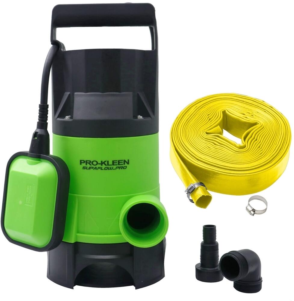 Mylek ProKleen 750W Submersible Water Pump with 15M Heavy Duty Lay Flat Hose Element Shop