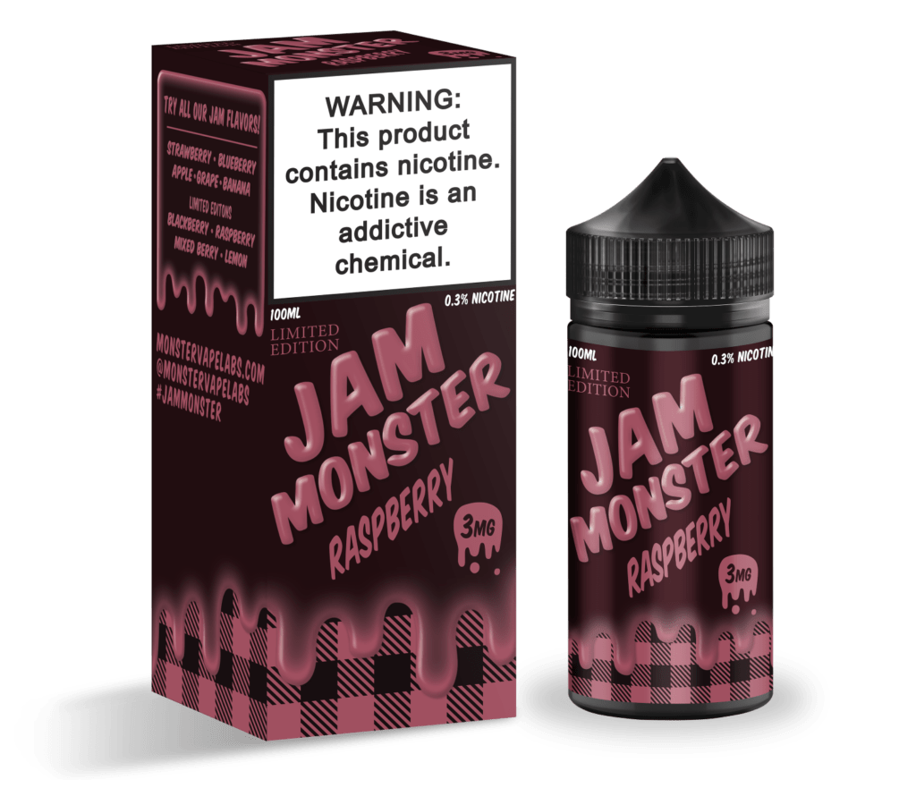 Jam Monster Raspberry 100ml Vape Juice 3MG Element Vape