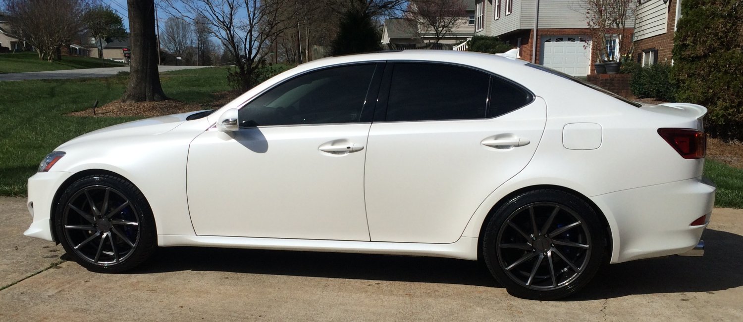 19 inch Staggered Vossen CVT Gloss Graphite (True Directional) on 2009