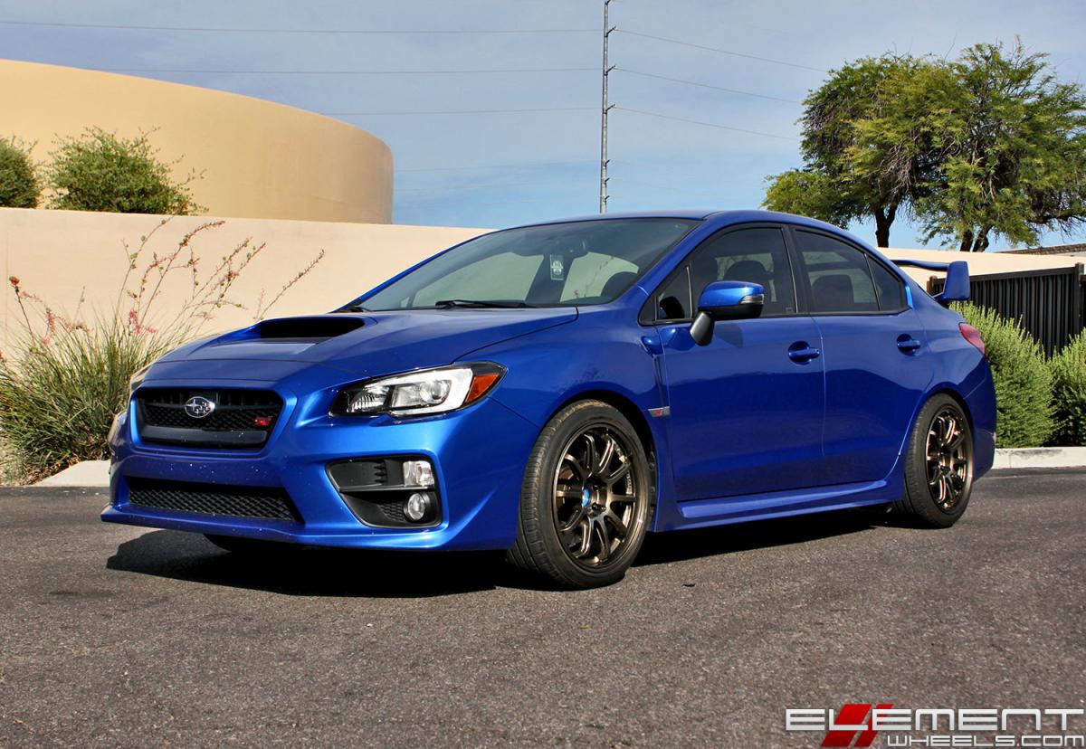 18x9.5 Bavar Racing BV03 Gloss Bronze on a 2015 Subaru WRX STI w/ Specs