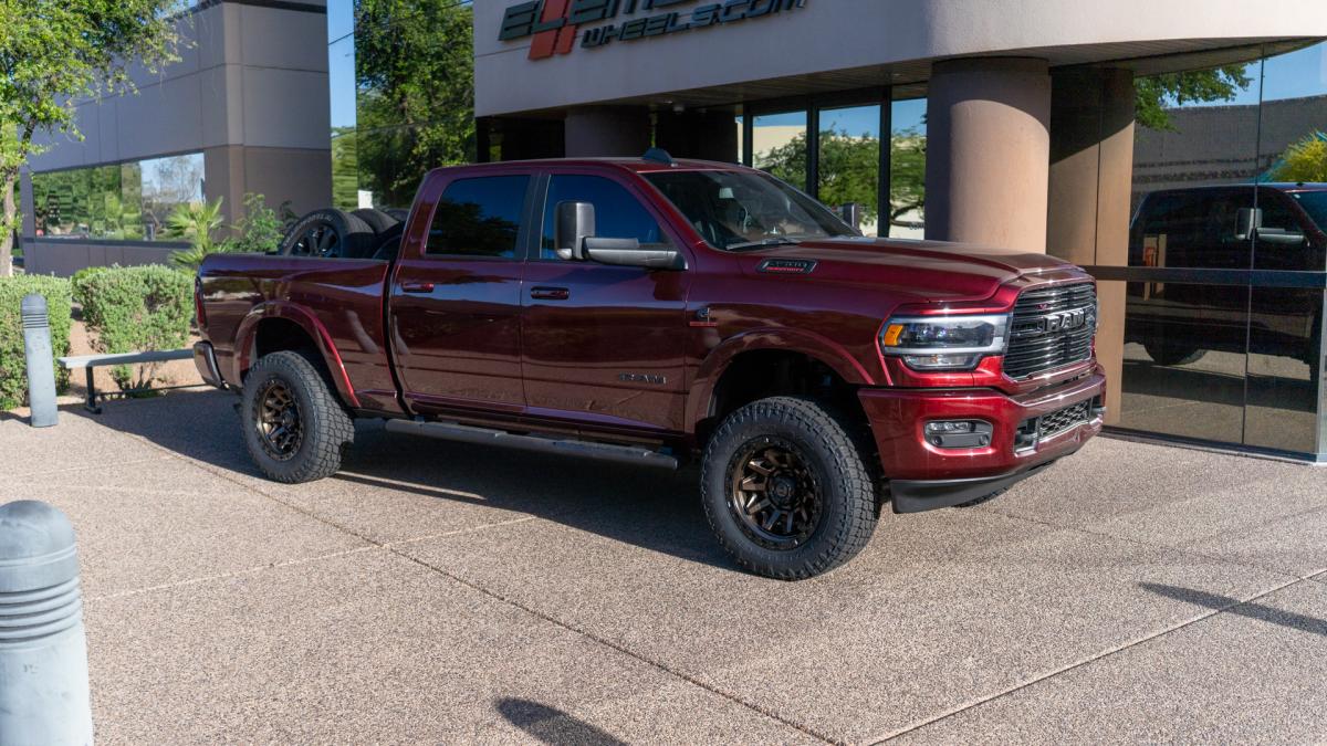 20 Inch Fuel Off Road Covert D696 in Bronze w/ Black Lip on a 2021 Dodge Ram 2500 Element Wheels