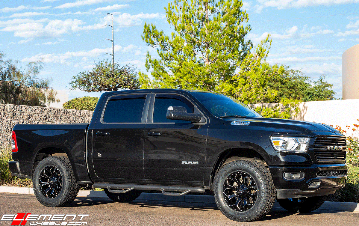20 inch Fuel OffRoad Assault Gloss Black Milled D576 on 2019 Dodge Ram 1500 Big Horn 4WD