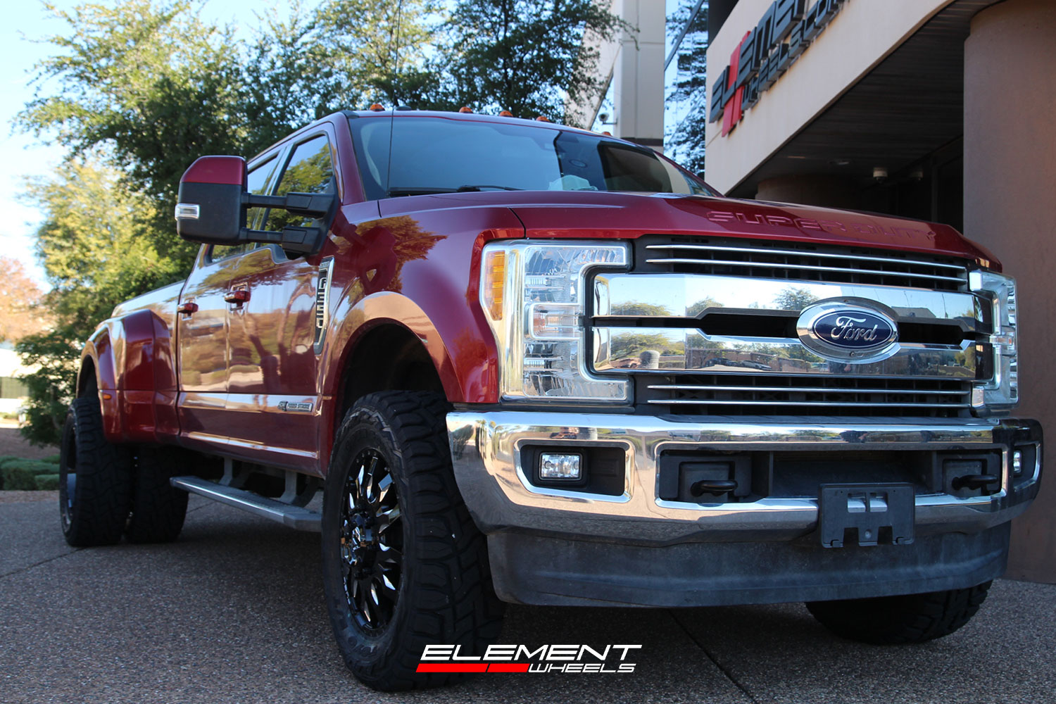 20 inch Dually Fuel OffRoad Blitz Gloss Black Milled on a 2017 Ford F