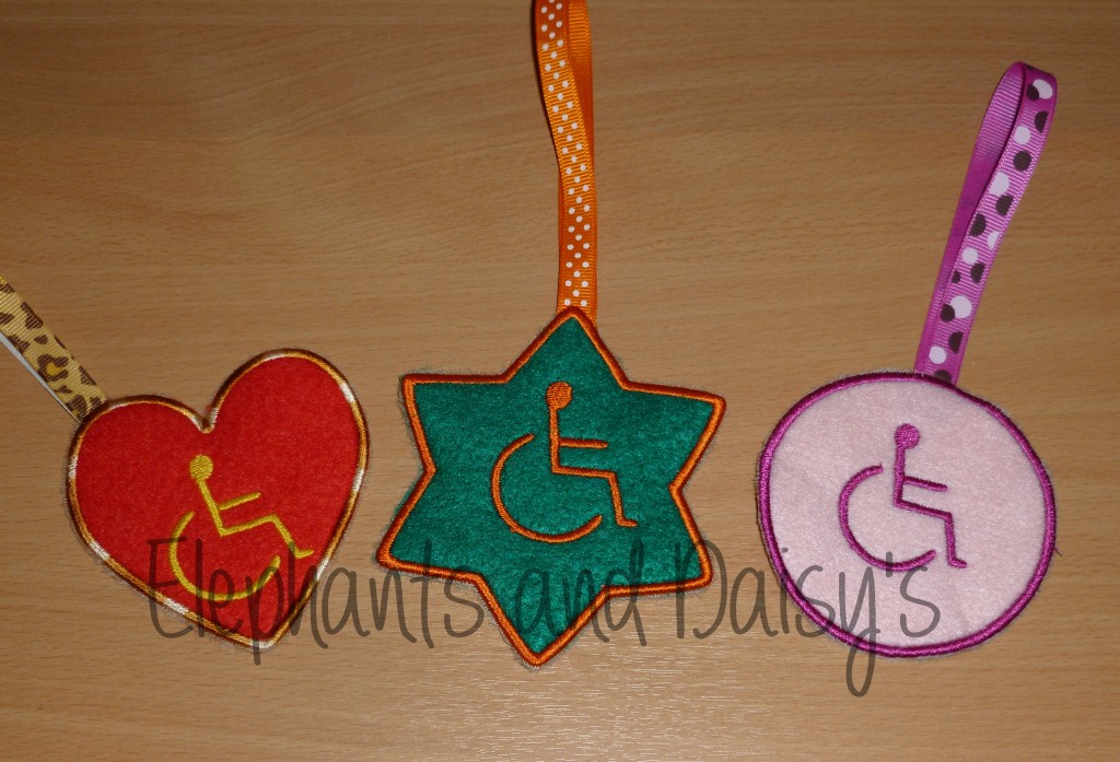 Wheelchair Tags set of 3 Design files hannah hannah