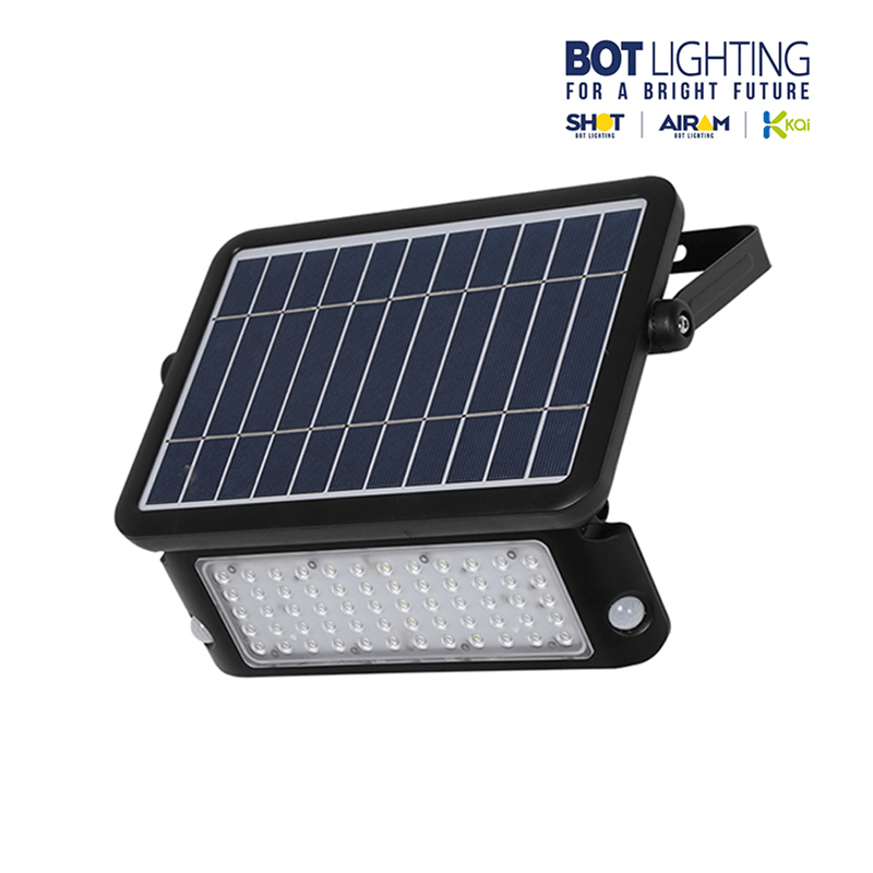 Faro con pannello solare led 10W con doppio rilevatore di presenza e