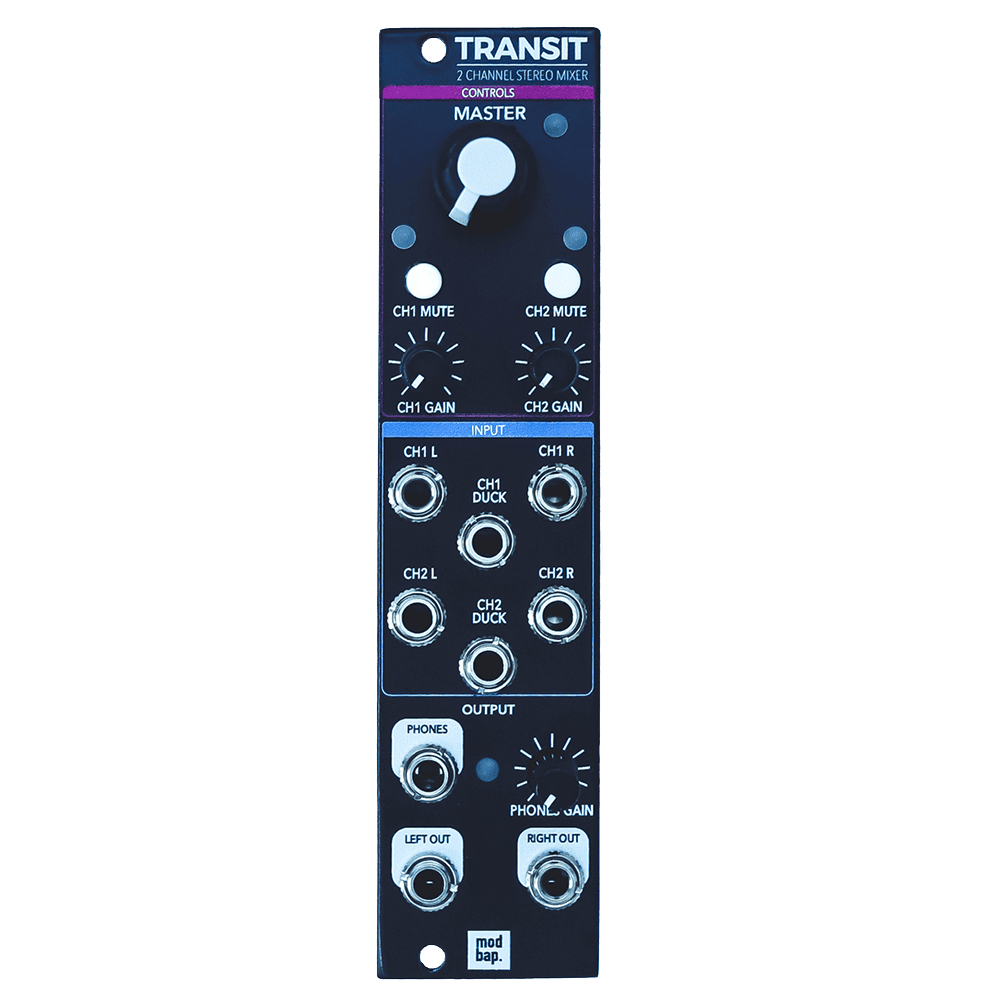 Modbap Transit Stereo 2 Channel Eurorack Mixer Module Elevator Sound