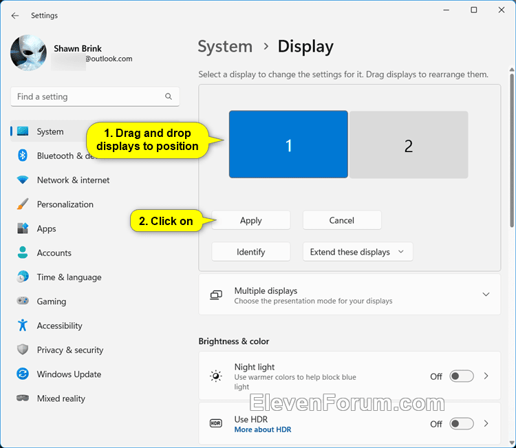 Arrange Displays in Windows 11 Tutorial Windows 11 Forum