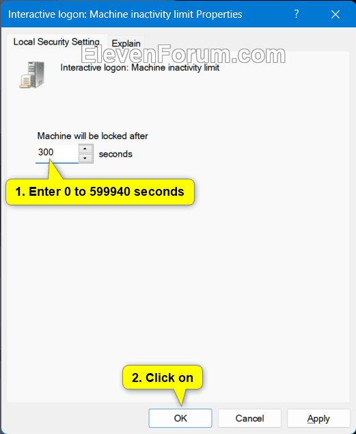 Automatically Lock Computer after Inactivity in Windows 11 Tutorial