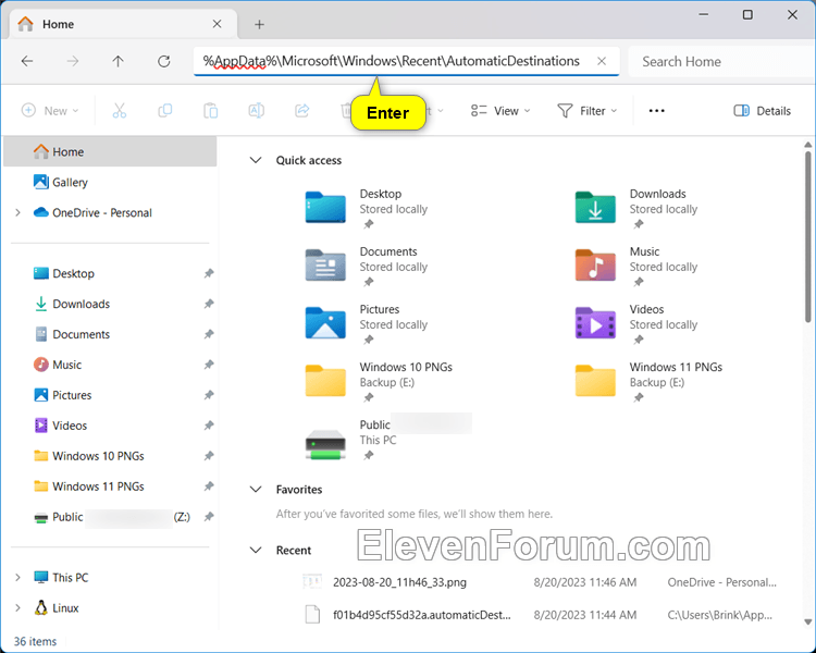 Backup and Restore Quick Access Pinned Folders in Windows 11 Tutorial