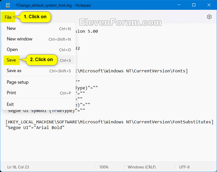 Change Default System Font in Windows 11 Tutorial Windows 11 Forum