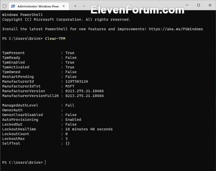 Clear TPM in Windows 11 | Windows 11 Forum