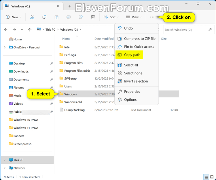 Add or Remove "Copy as path" Context Menu in Windows 11 Tutorial
