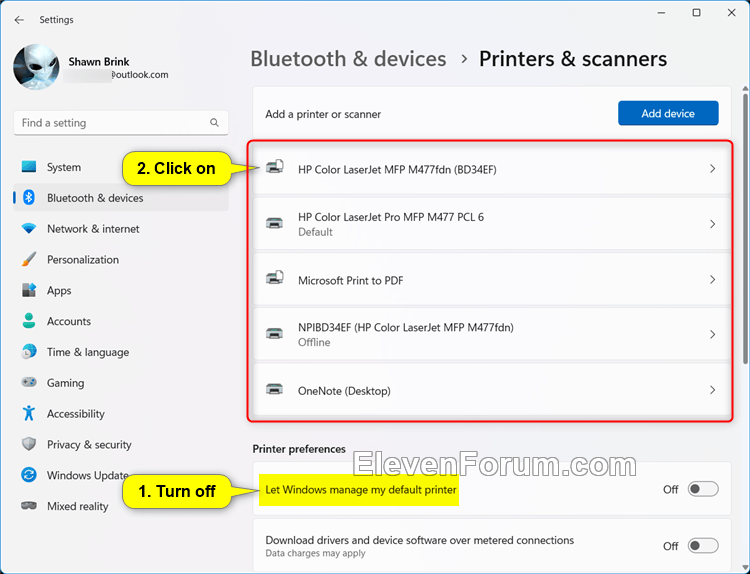 Set Default Printer in Windows 11 Tutorial Windows 11 Forum
