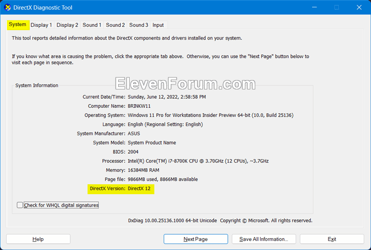 Find DirectX Version in Windows 11 Tutorial Windows 11 Forum