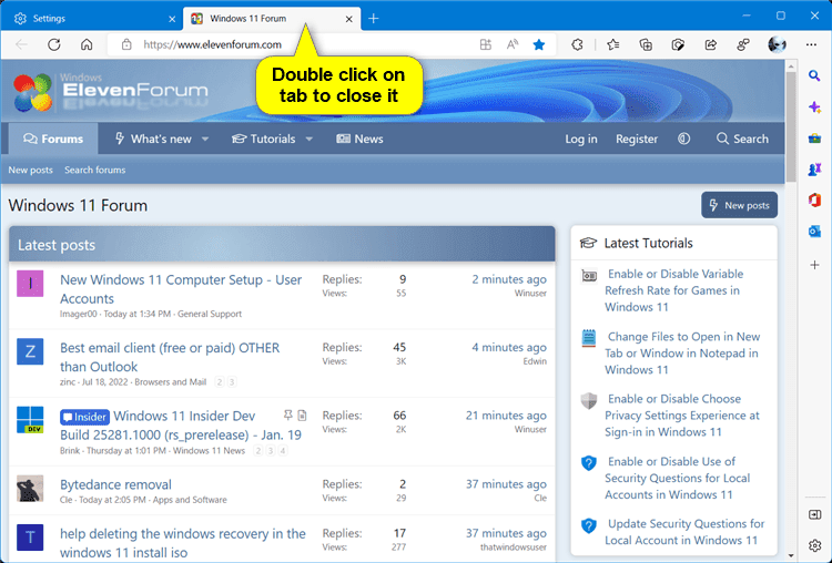 Enable or Disable Doubleclick to Close Tabs in Microsoft Edge Tutorial Windows 11 Forum