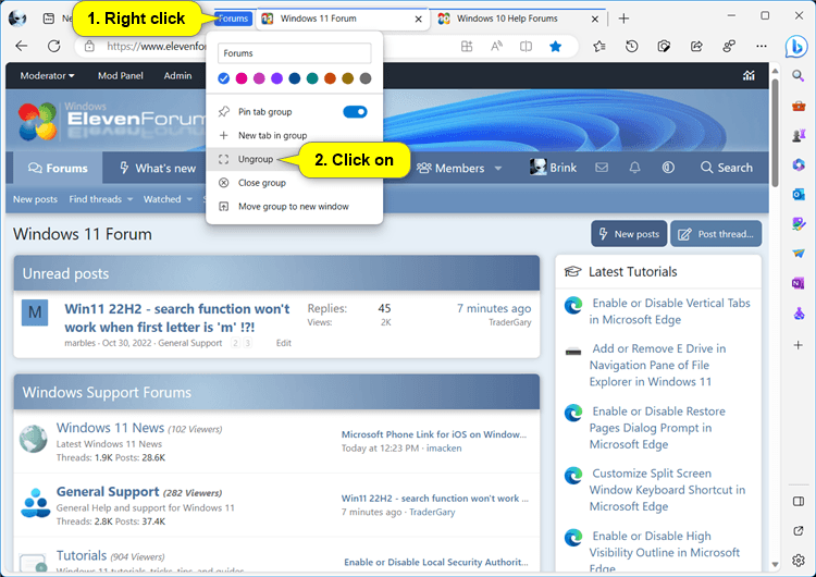 Add and Remove Tabs in Microsoft Edge Tab Groups Tutorial Windows 11