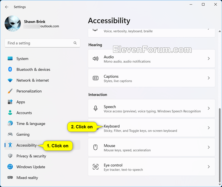 Turn On or Off Filter Keys in Windows 11 Tutorial Windows 11 Forum