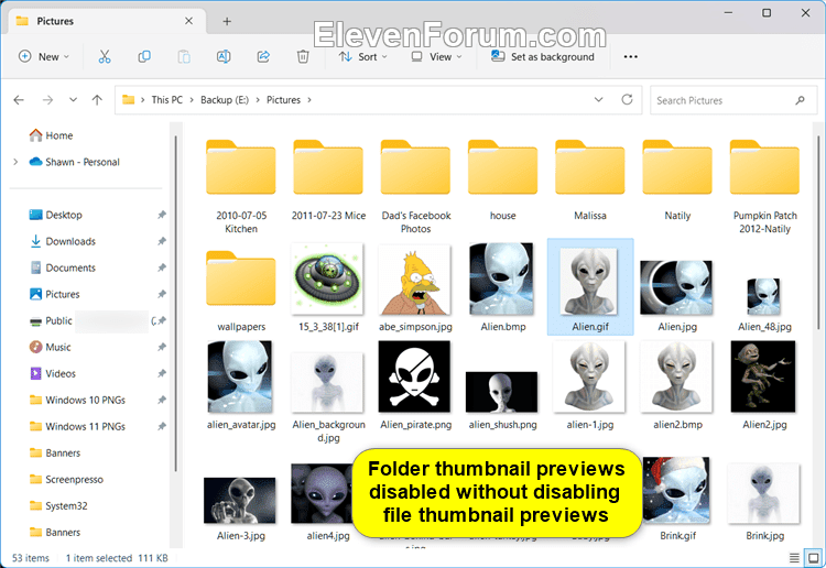 Disable Folder Thumbnail Previews without Disabling File Thumbnail