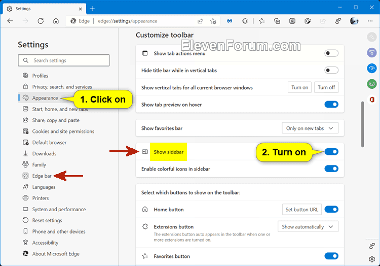 Add or Remove Sidebar in Microsoft Edge Tutorial Windows 11 Forum