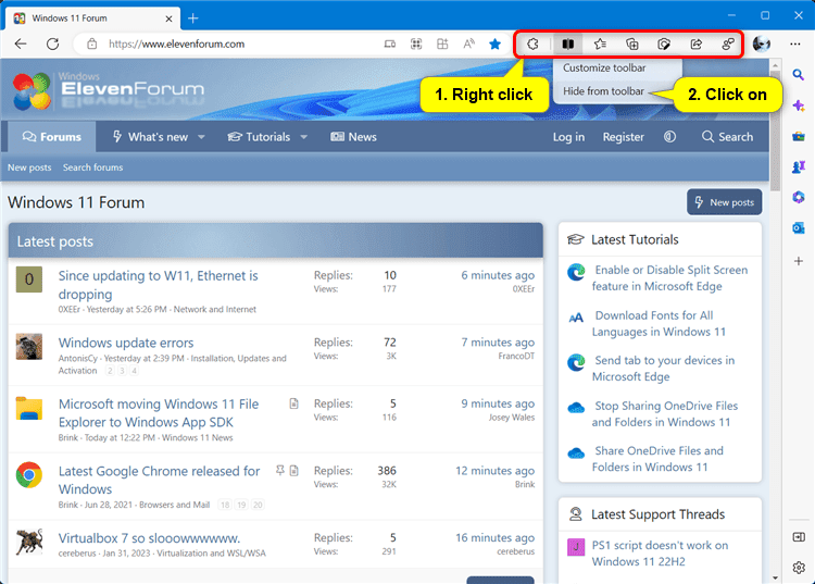 Add or Remove Buttons on Toolbar in Microsoft Edge Tutorial Windows 11 Forum