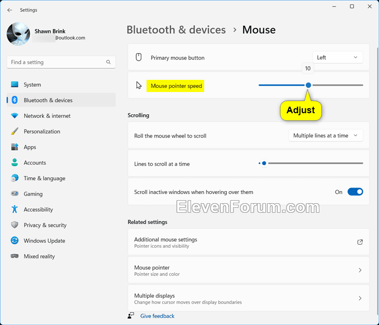 Change Mouse Pointer Speed in Windows 11 Tutorial Windows 11 Forum