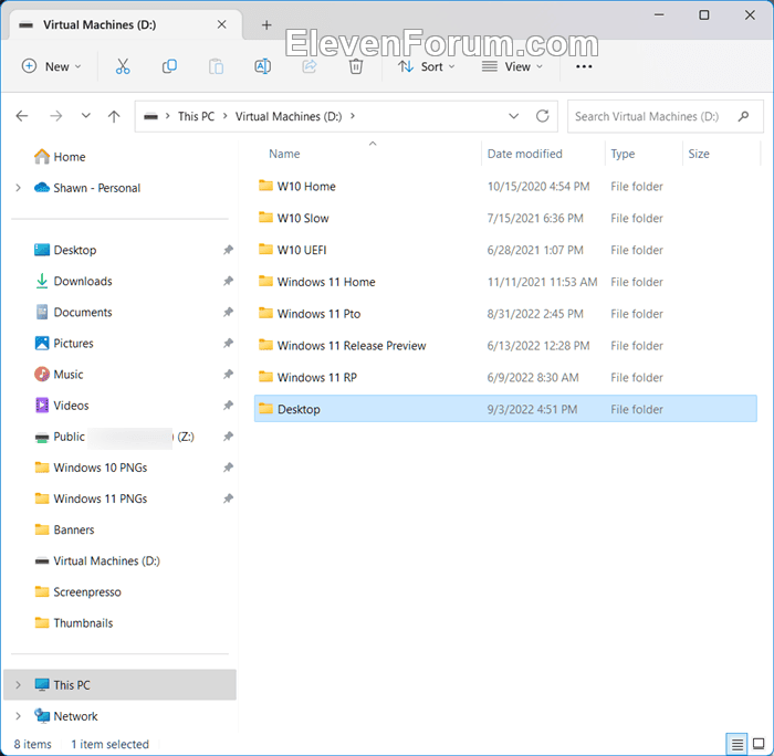 Move or Restore Default Location of Desktop Folder in Windows 11