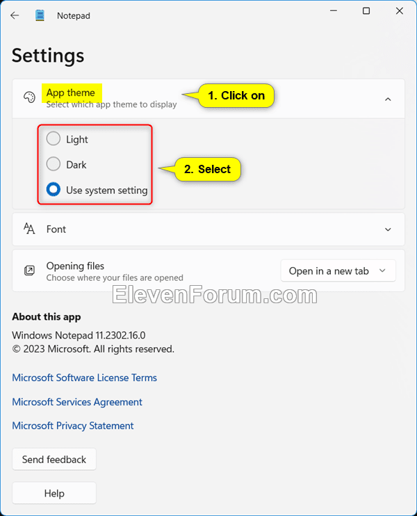 Change Theme in Notepad app in Windows 11 Tutorial Windows 11 Forum