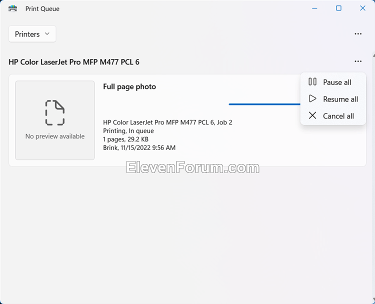 Create Print Queue Action Center Shortcut in Windows 11 Tutorial