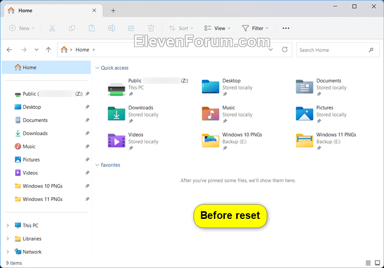 Clear and Reset Quick Access Folders in Windows 11 Tutorial Windows