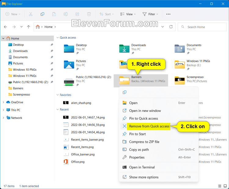 Add or Remove Frequent Folders in Quick Access in Windows 11 Tutorial