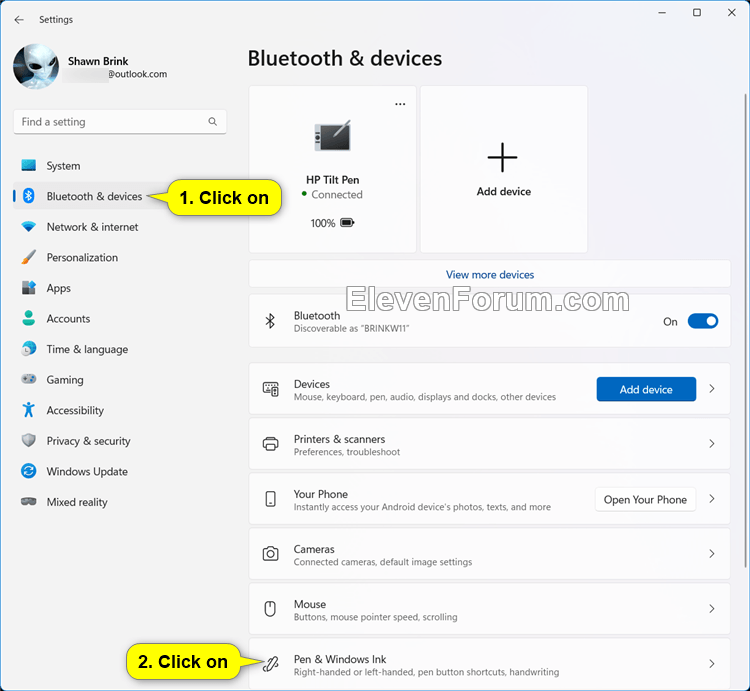 Enable or Disable Pen Cursor in Windows 11 Tutorial Windows 11 Forum