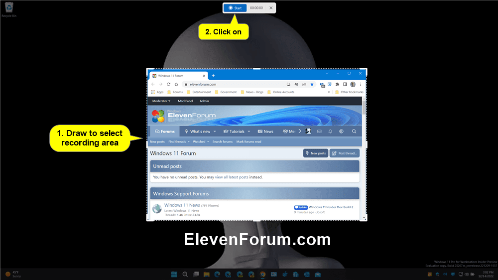 Nehmen Sie den Bildschirm mit der Snipping ToolApp im Windows 11