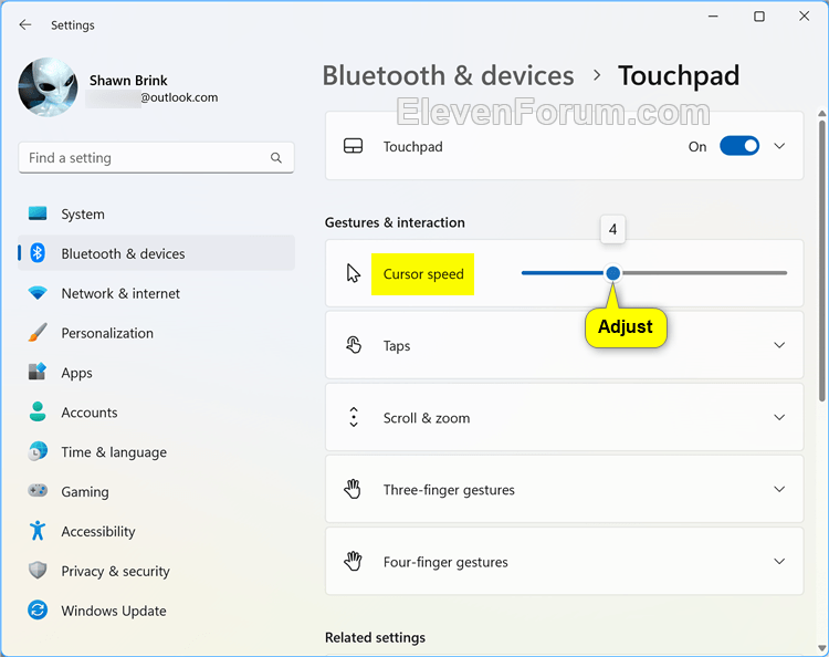 Change Touchpad Cursor Speed in Windows 11 Tutorial Windows 11 Forum