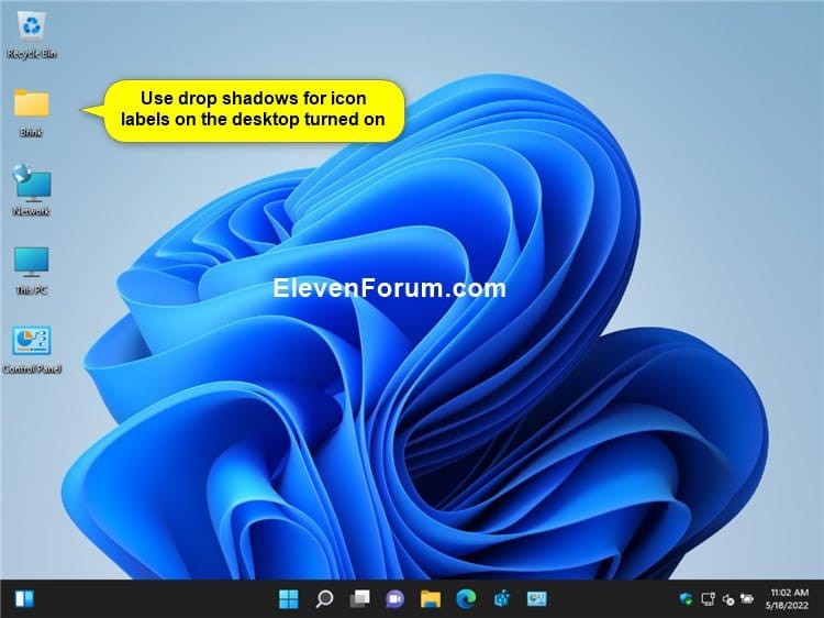 Enable or Disable Drop Shadows for Icon Labels on Desktop in Windows 11
