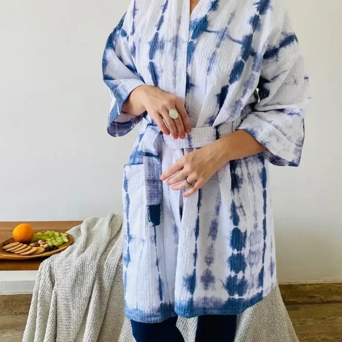 Cotton Tie Dye Shibori Robe By Ziyada Elfin View