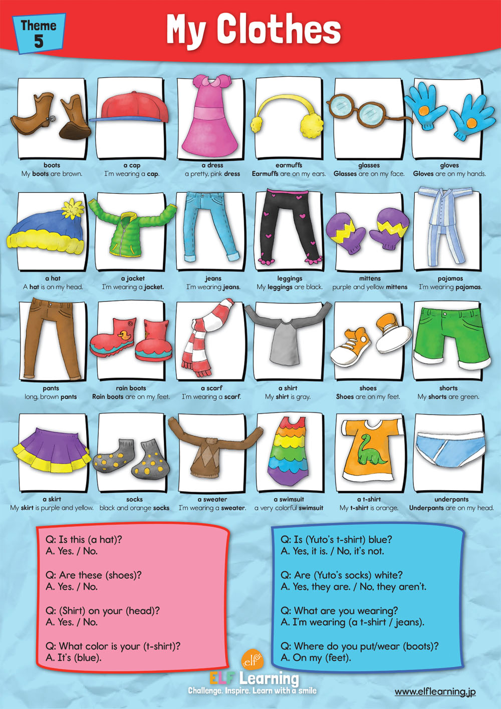 5 Clothing Poster ELF Learning