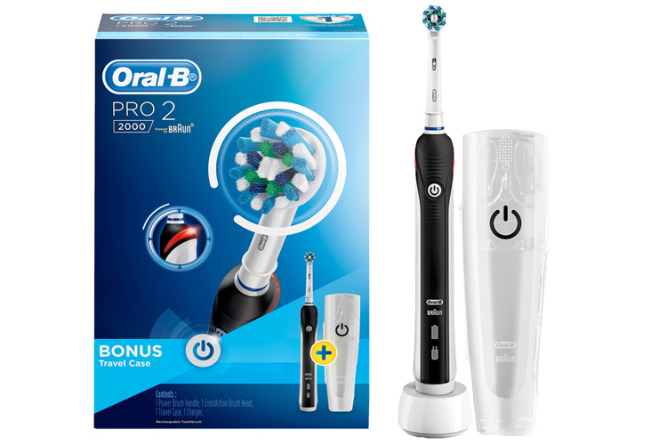 ORALB PRO 2 2000 ELECTRIC TOOTHBRUSH + TRAVEL CASE BLACK eBay
