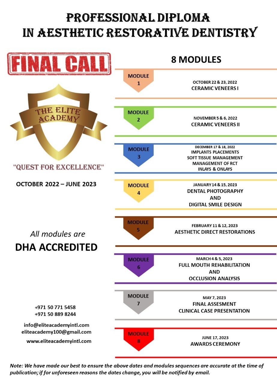 Professional Diploma In Aesthetic Restorative Dentistry The Elite Academy