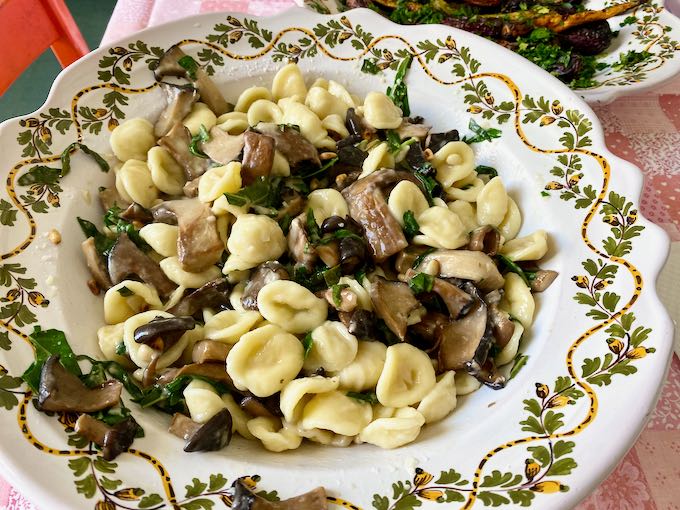 mushroom + pine nut pasta Elizabeth Minchilli