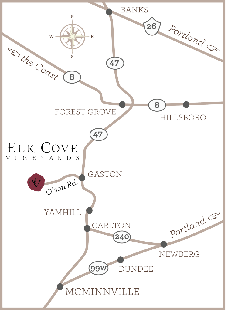 Map and Directions to Elk Cove Vineyards