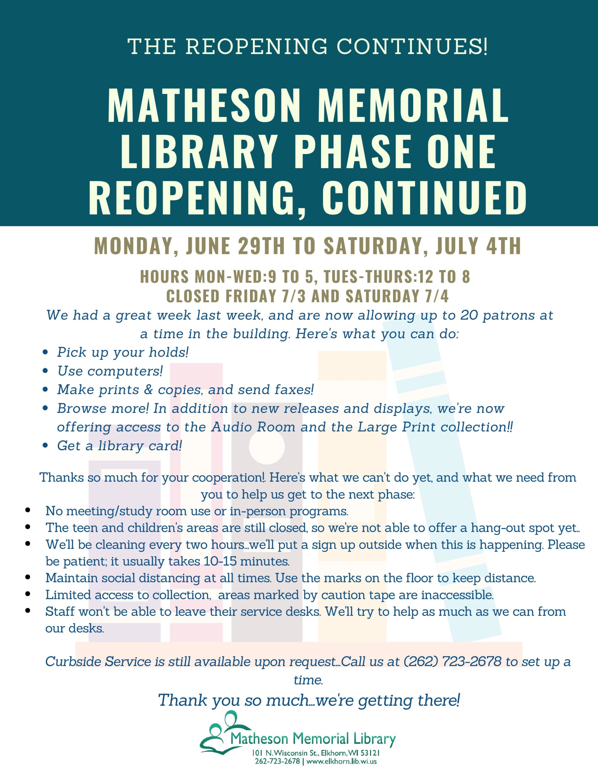 Matheson Memorial Library Page 2 101 N. Wisconsin St., Elkhorn WI