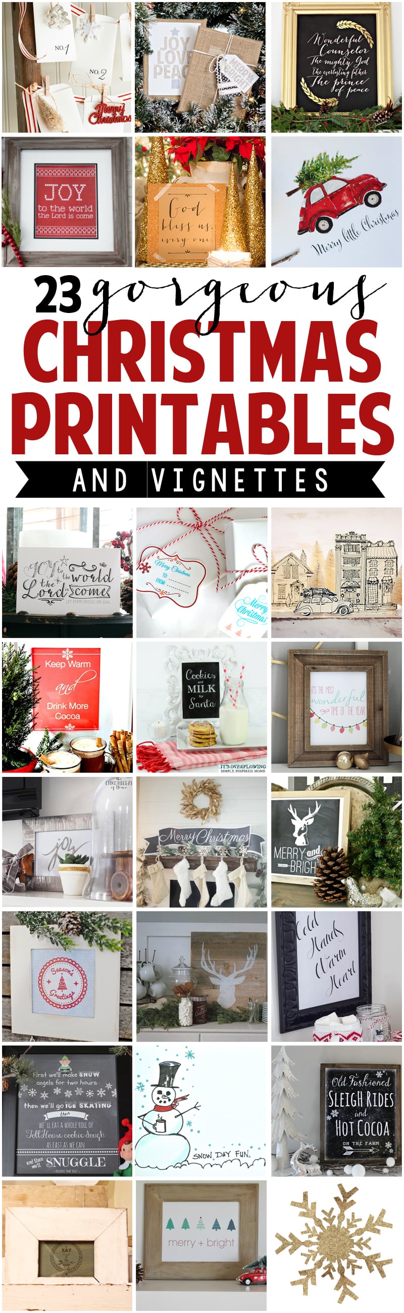 Free Printable Vintage Christmas Advent Calendar Ella Claire & Co.