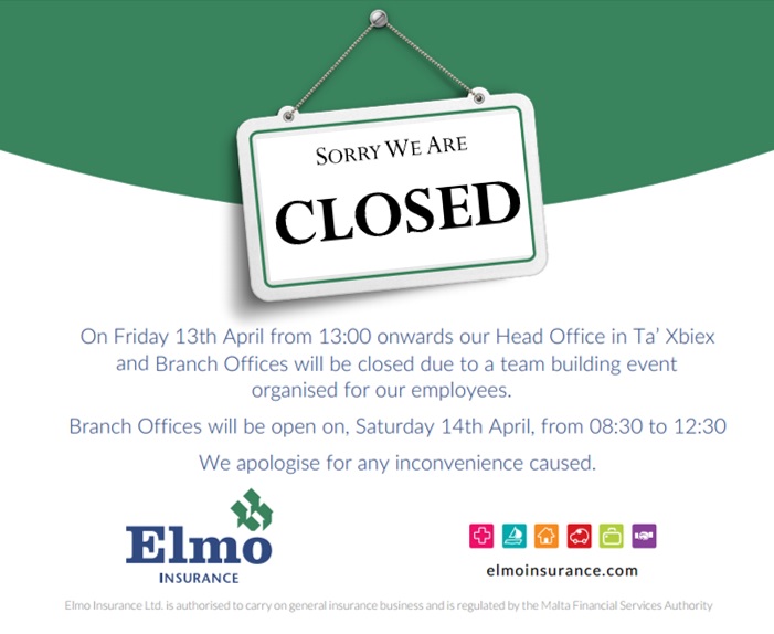 Sorry We are Closed Elmo Insurance