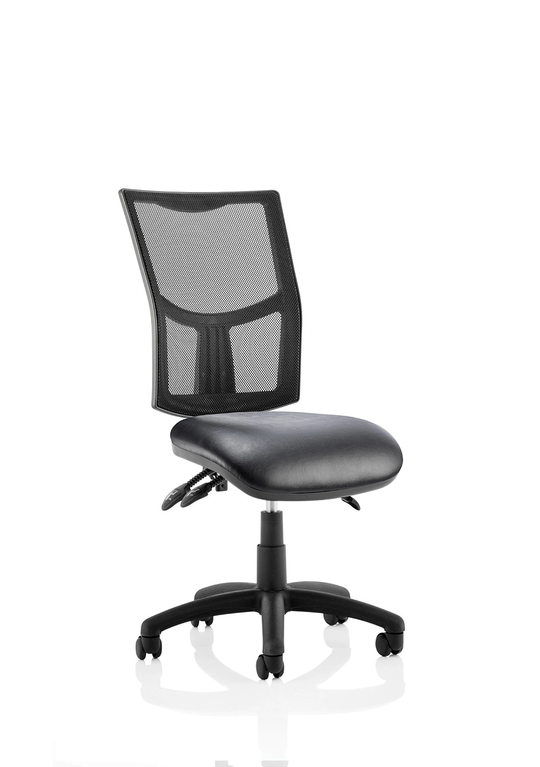 Eclipse Plus III Leather Seat Mesh Back Operator Chair Elm Workspace