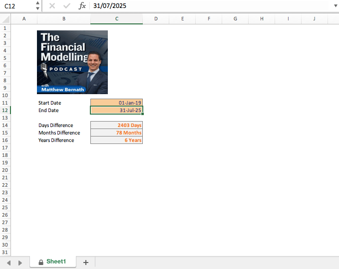 DateDif Excel Calculator Eloquens